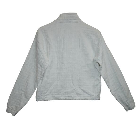 Kith Women’s Quilted Half Zip Pullover XS White Cotton Drawstring Hem Minimalist - Picture 2 of 8